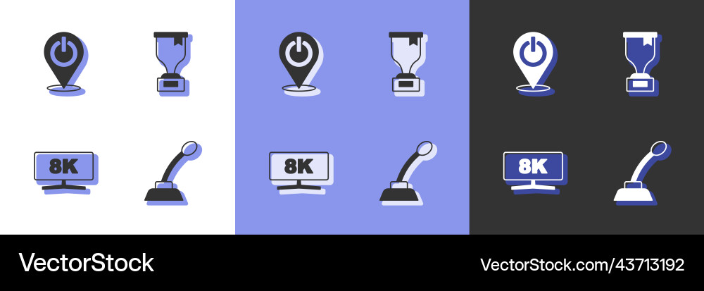 Set microphone power button computer monitor Set microphone power button computer monitor vector image