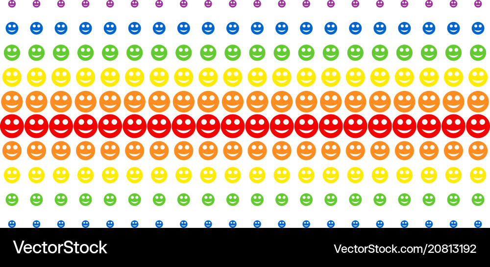 Smile shape halftone spectrum pattern Smile shape halftone spectrum pattern vector image