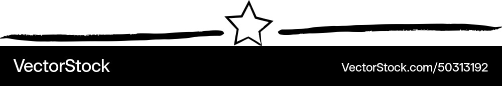 Star frame divider border horizontal line shape Star frame divider border horizontal line shape vector image