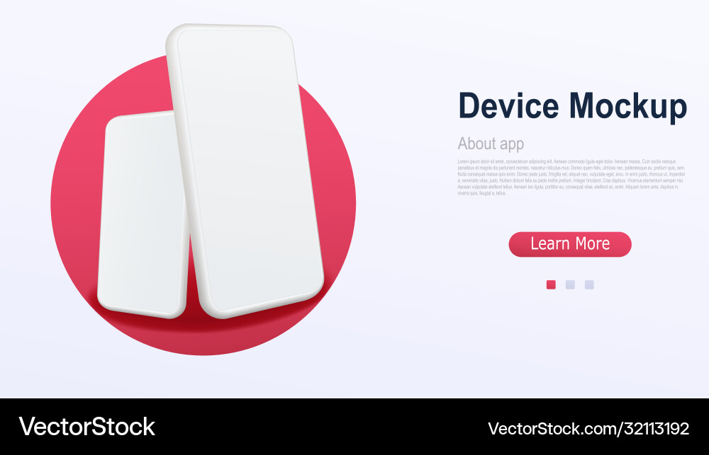 White smartphone with a blank screen in rotated White smartphone with a blank screen in rotated vector image