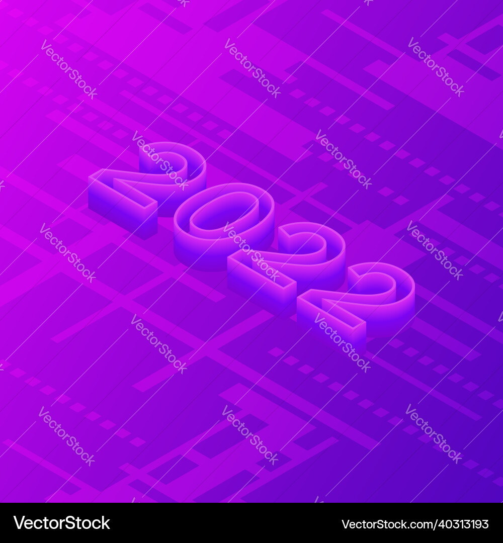 2022 3d numbers design technology background 2022 3d numbers design technology background vector image