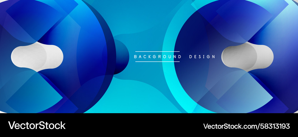 Abstract blue shapes overlap creating dynamic Vector Image