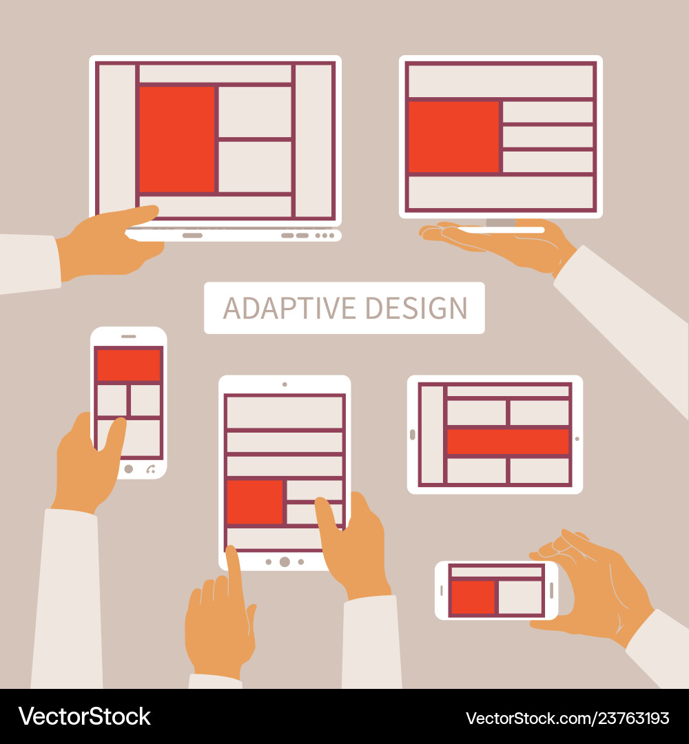Adaptive Responsive Web Concepts vector image