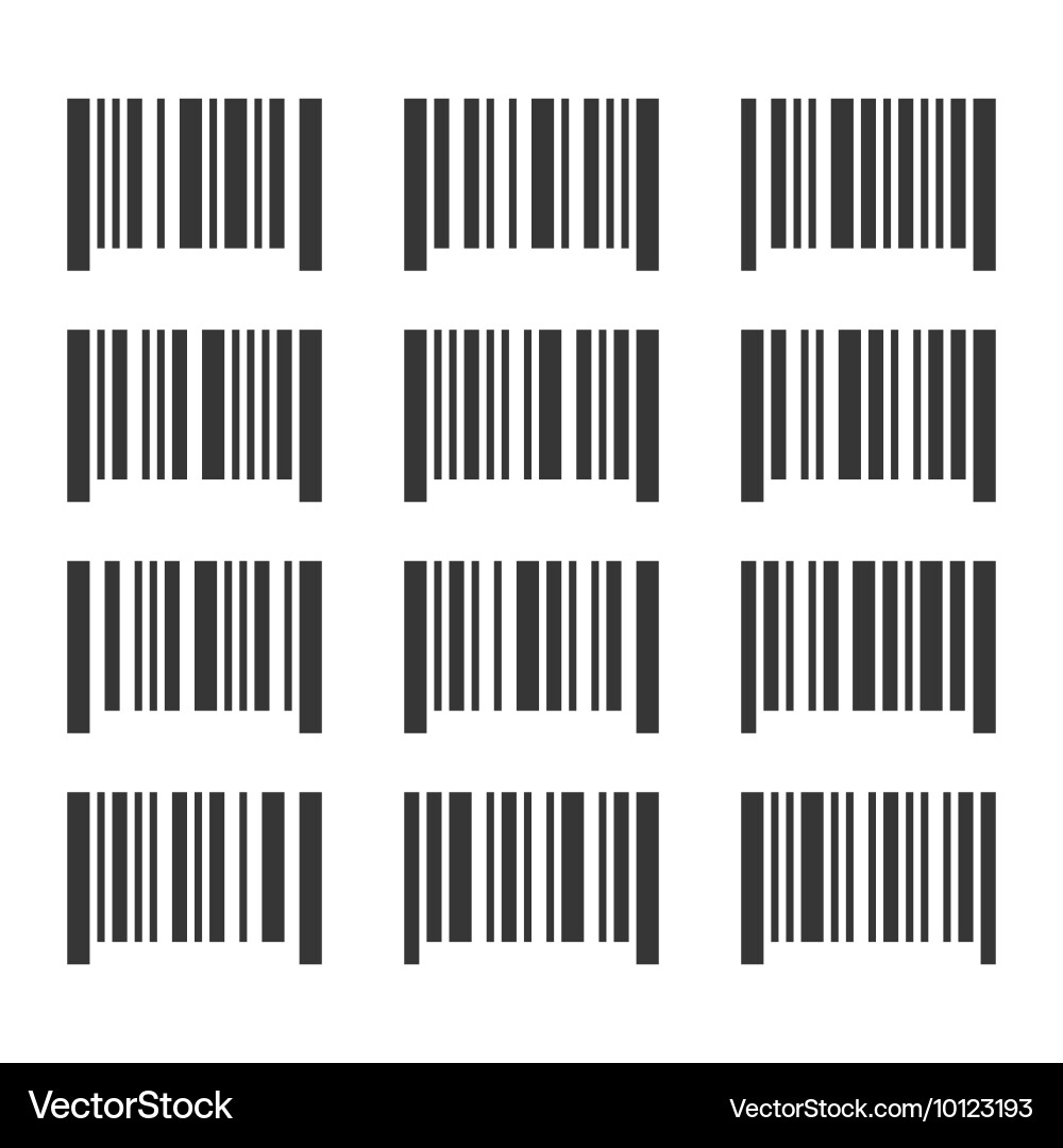 Bar codes set on white background vector image