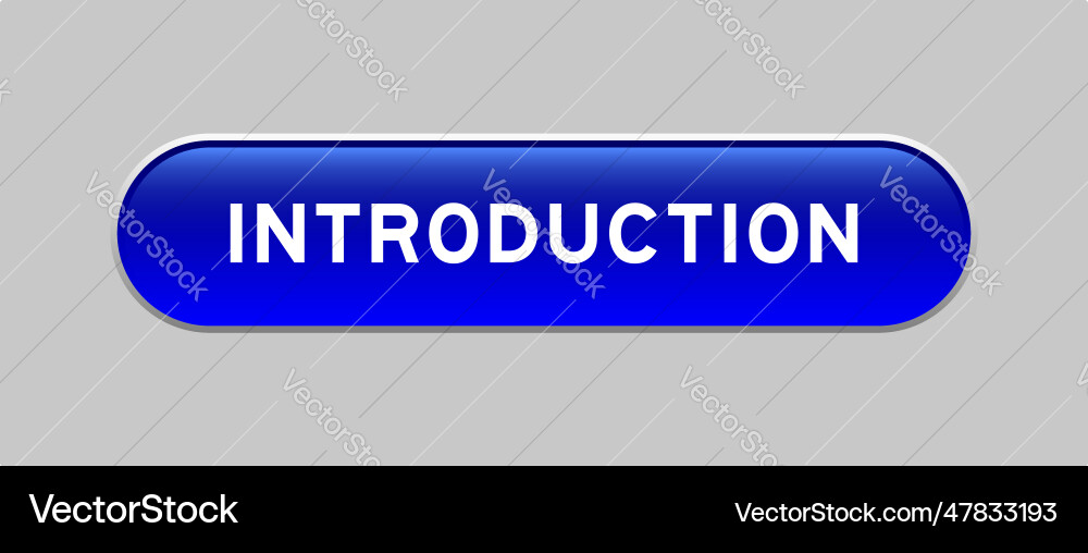 Blue color capsule shape button with word Vector Image