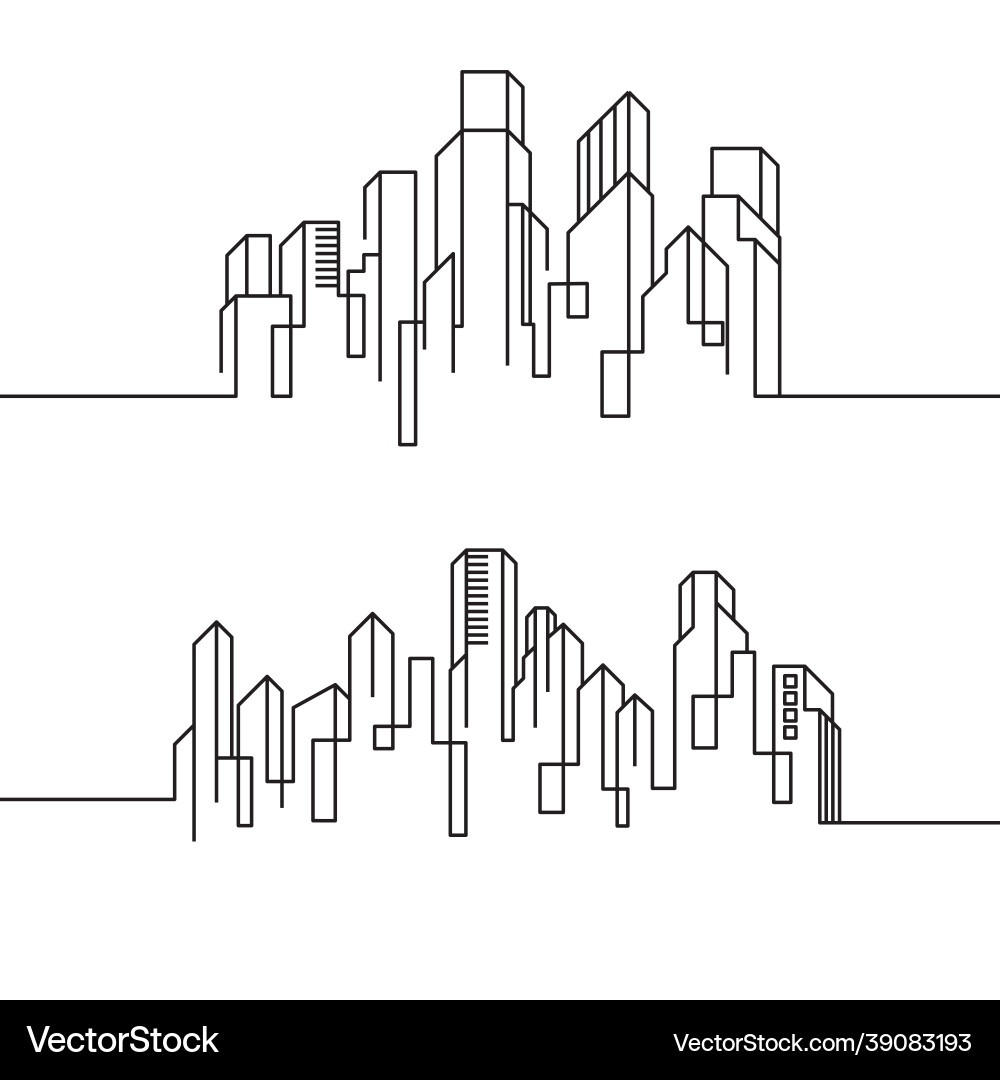 City building line art template City building line art template vector image