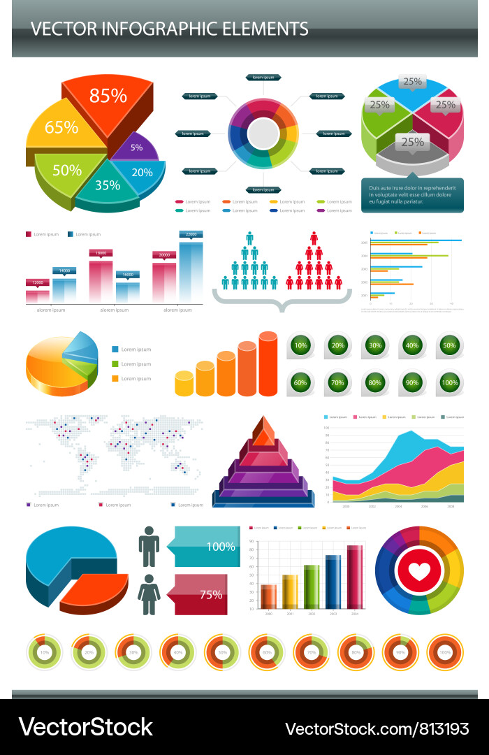 Data & Analytics Elements vector image
