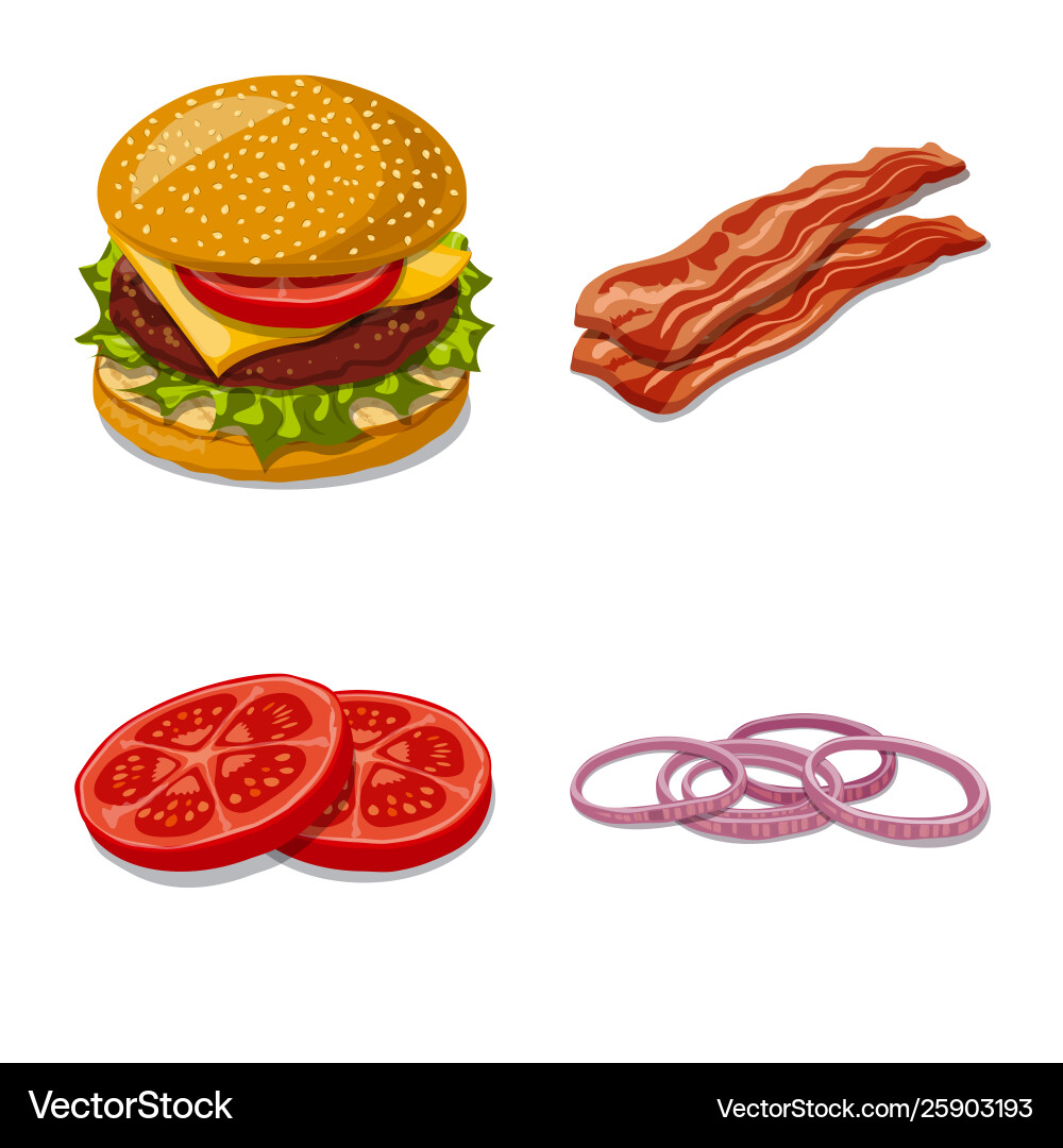 Design burger and sandwich sign Design burger and sandwich sign vector image