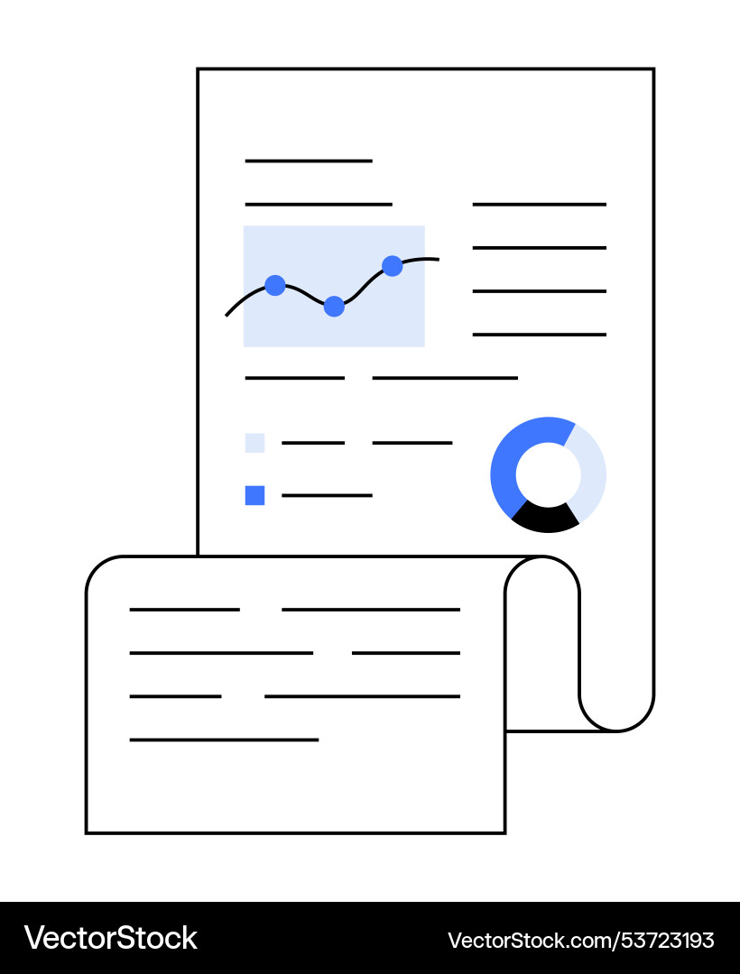 Financial performance report with charts Financial performance report with charts vector image