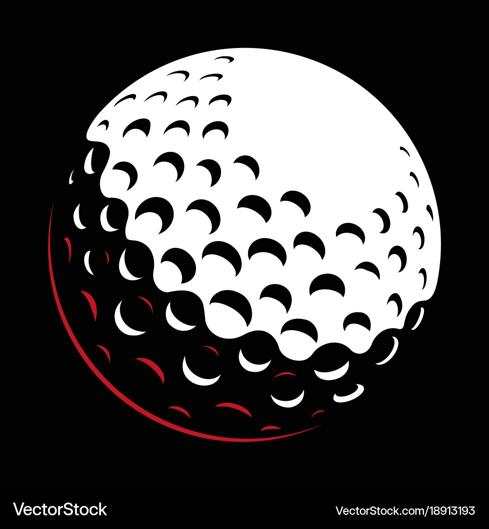 Golfball auf dunklem Hintergrund Vektorbild