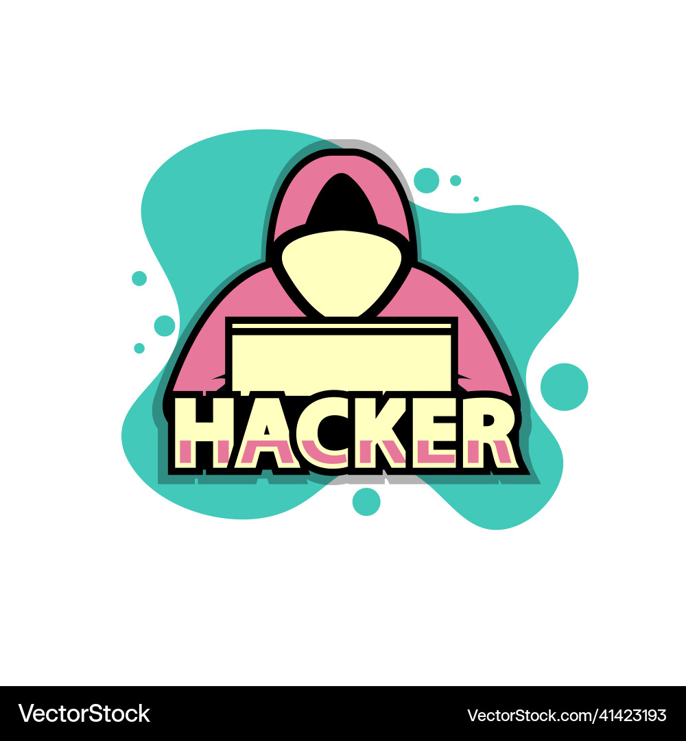 Hacker icon computer banner flat vector image
