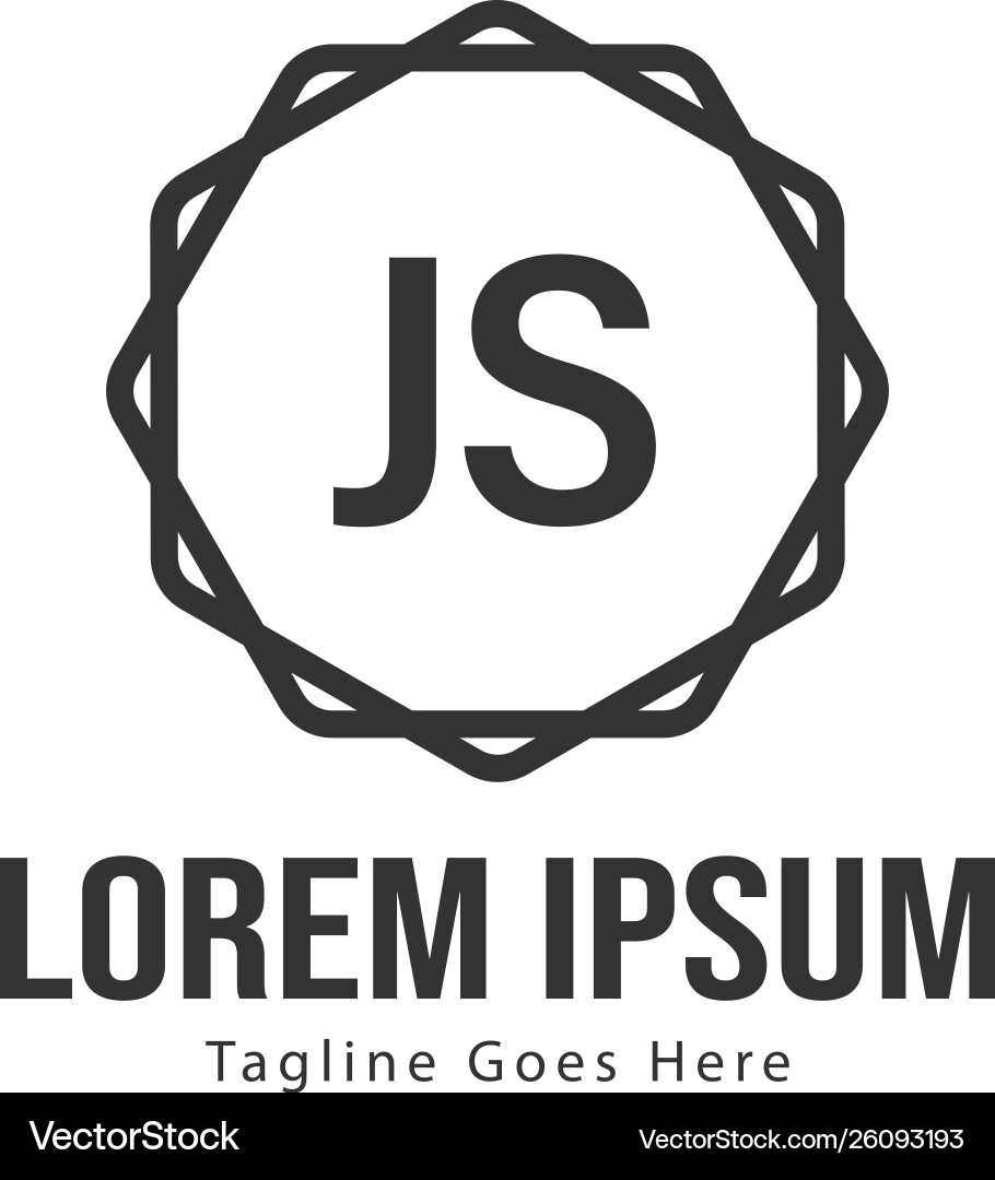 Initial js logo template with modern frame Initial js logo template with modern frame Vector Image