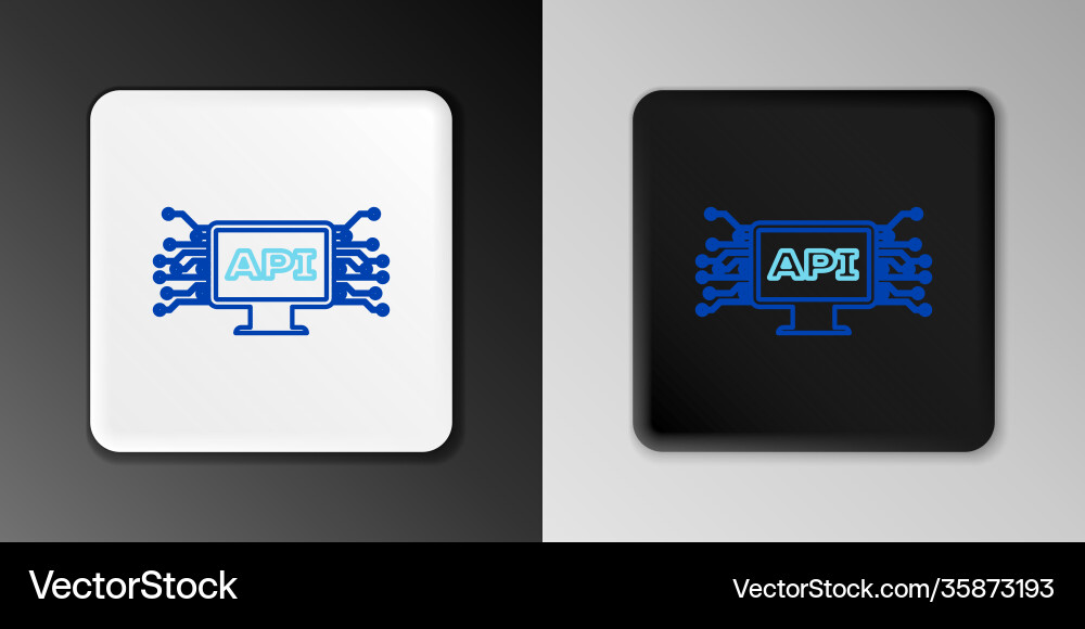 Line Computer Api Interface Icon isoliert auf grau Line Computer Api Interface Icon isoliert auf grau vektorbild