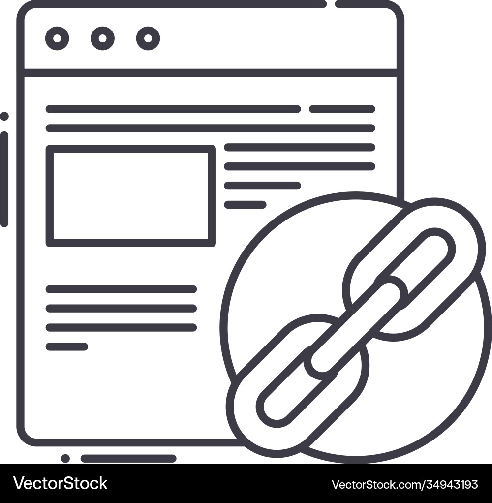 Link building icon linear isolated Link building icon linear isolated vector image