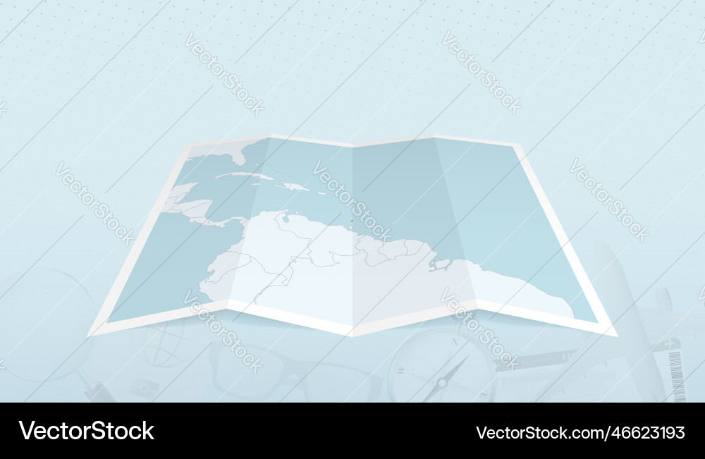 Map of grenada with the flag Vector Image