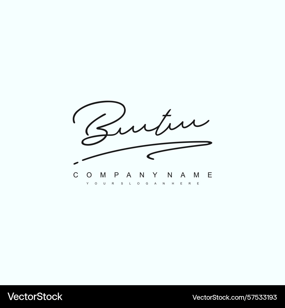 Minimal signature logo design with bt initials Minimal signature logo design with bt initials Vector Image