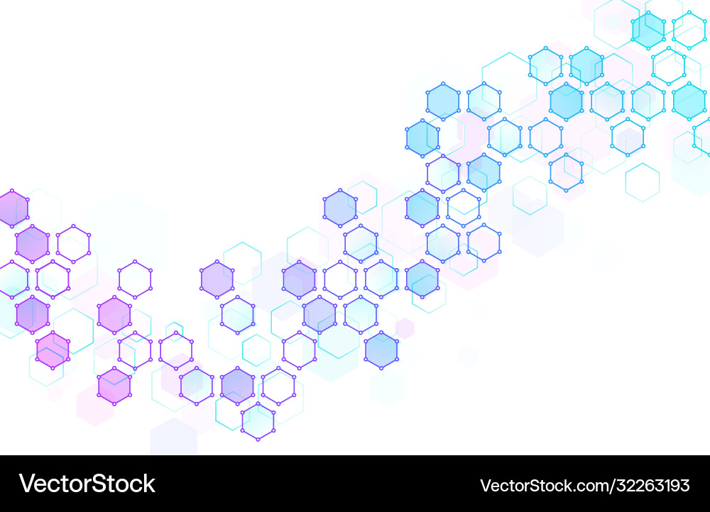 Molecular Hexagon Network vector image