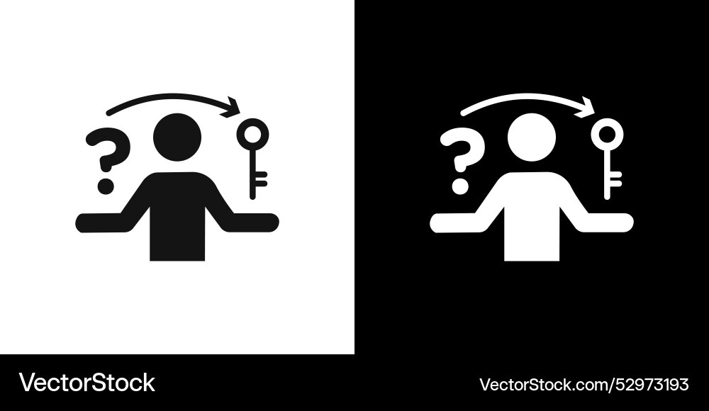 Problem solving skills icon flat set outline Problem solving skills icon flat set outline vector image