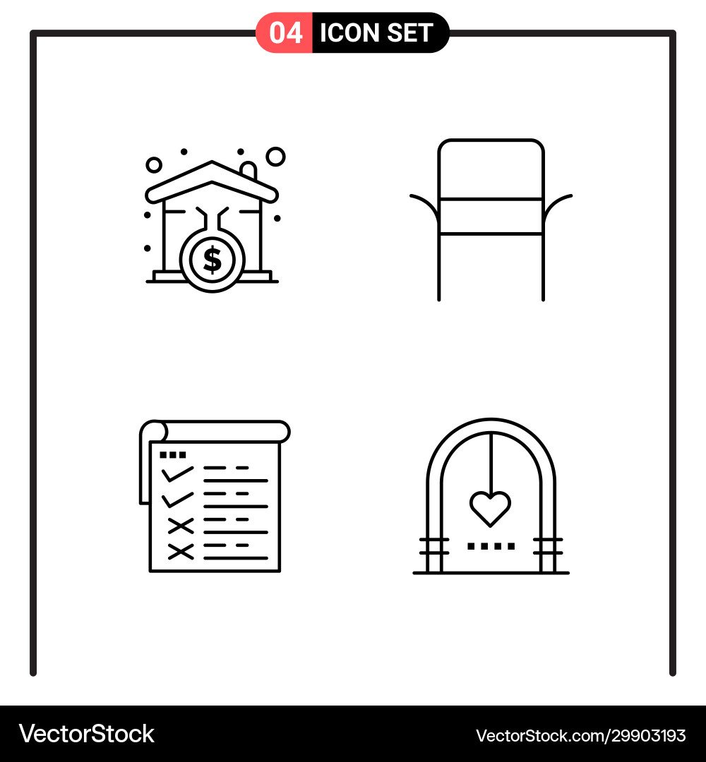 Set 4 line style icons for web and mobile Set 4 line style icons for web and mobile vector image
