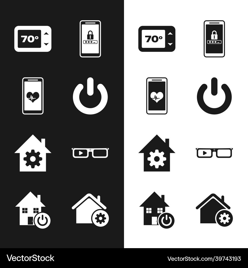 Set power button mobile with heart rate Set power button mobile with heart rate vector image