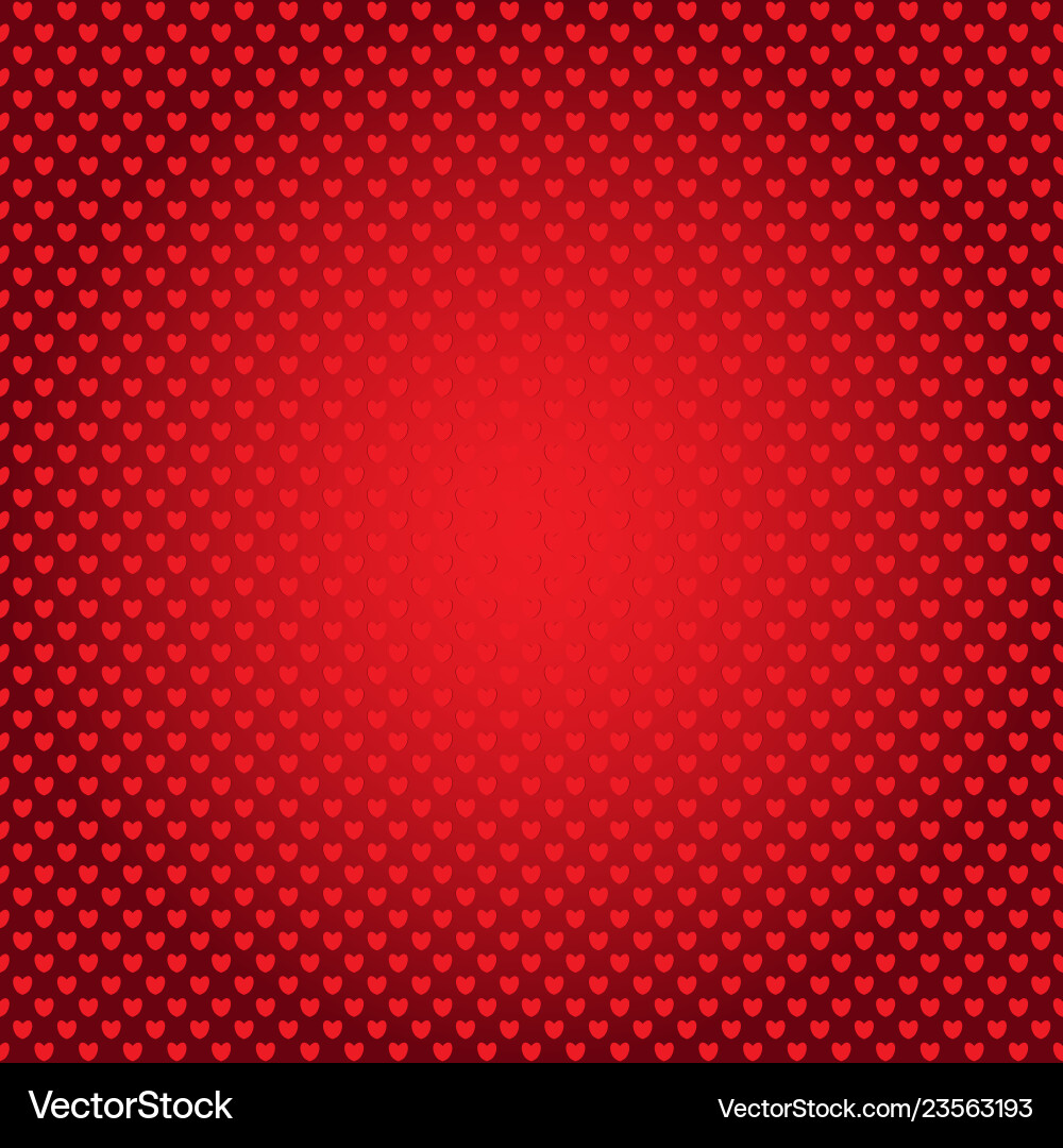 Shiny red gradient seamless pattern with hearts Shiny red gradient seamless pattern with hearts vector image