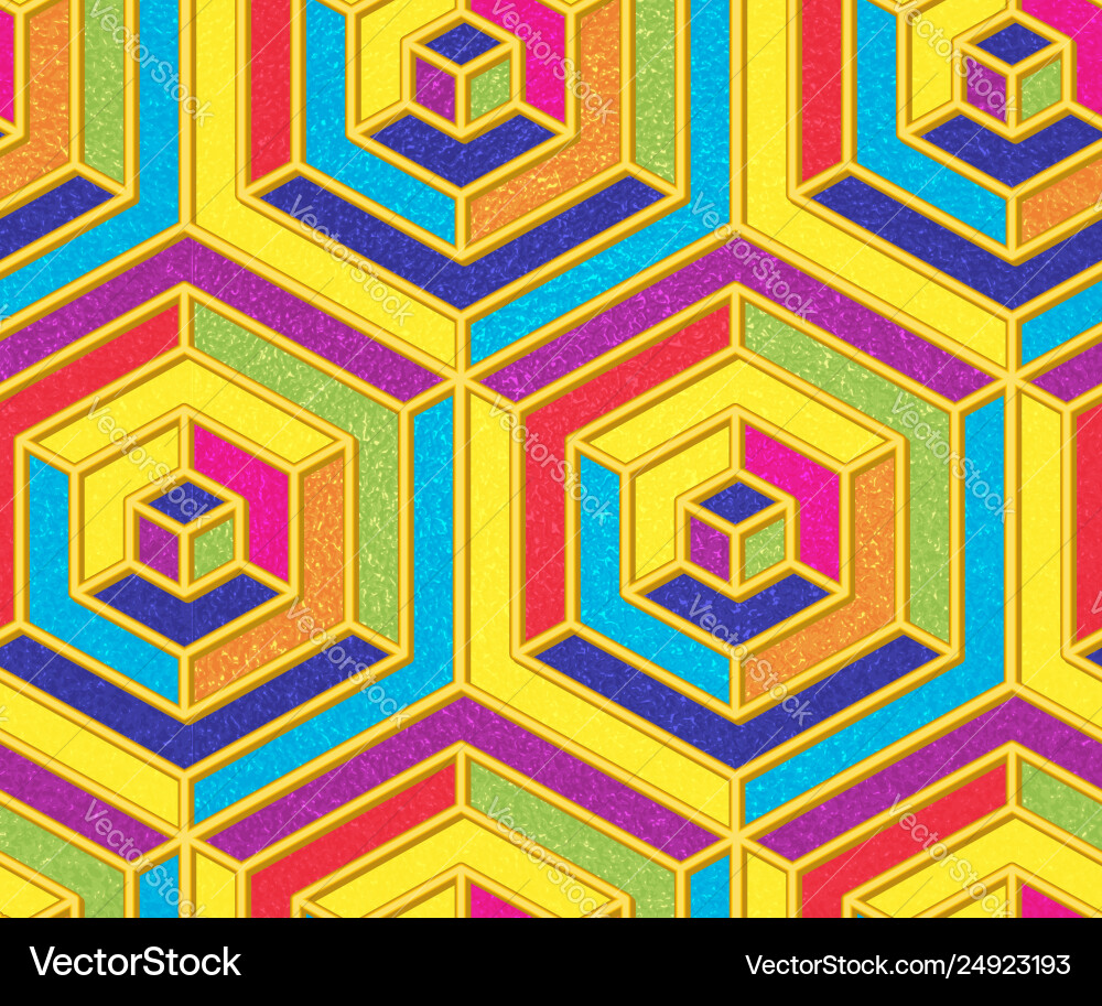 Textured color mosaic seamless pattern vector image
