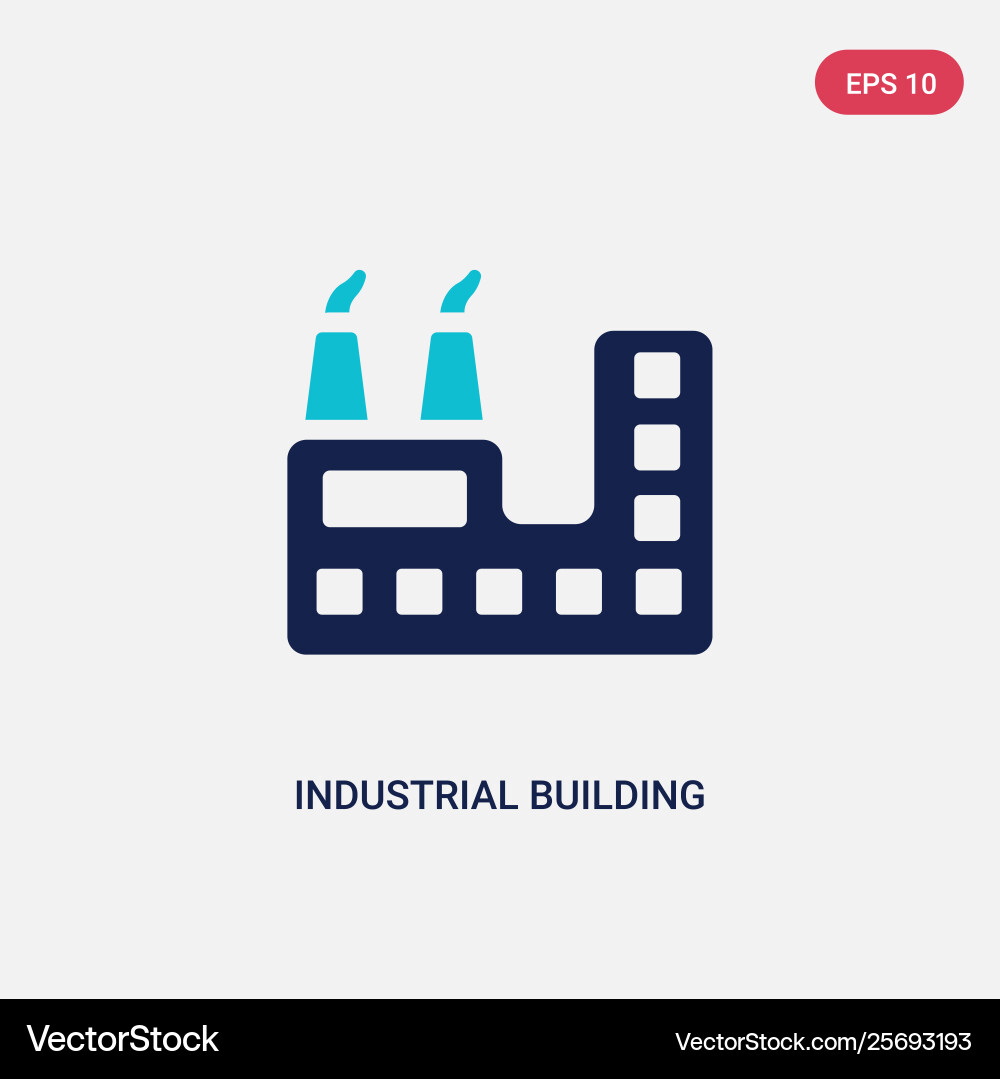 Two color industrial building with contaminants Two color industrial building with contaminants vector image