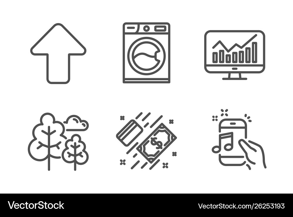 Upload washing machine and tree icons set Upload washing machine and tree icons set vector image