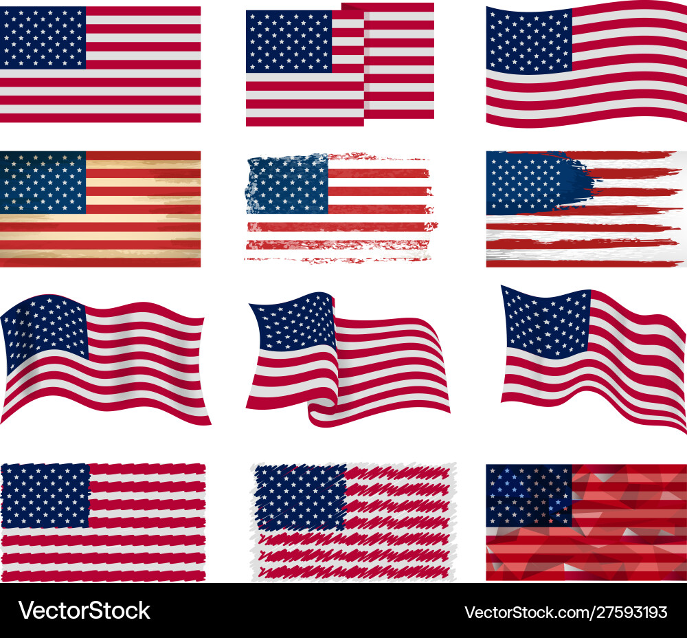 Usa flag american national symbol united Usa flag american national symbol united vector image