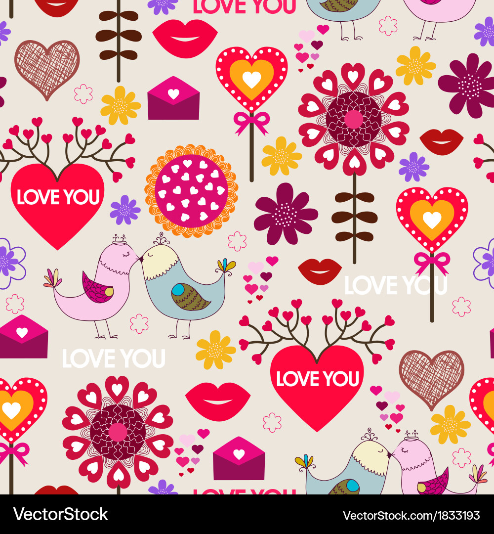 Valentines day seamless pattern Royalty Free Vector Image