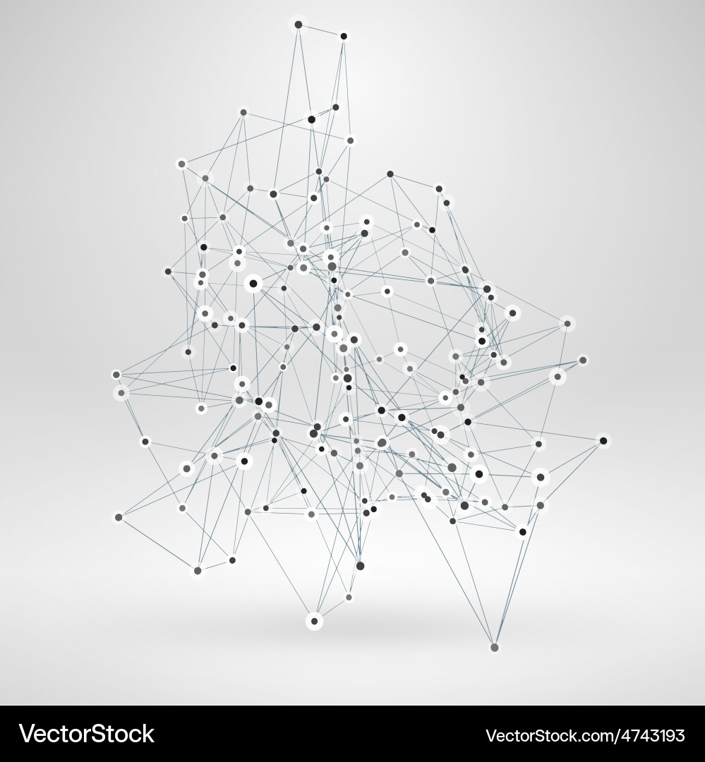 Wireframe polygonal element abstract 3d object vector image