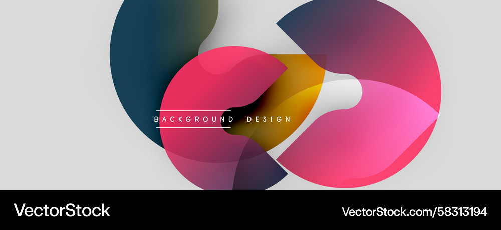 Abstract colorful shapes overlap creating dynamic Vector Image