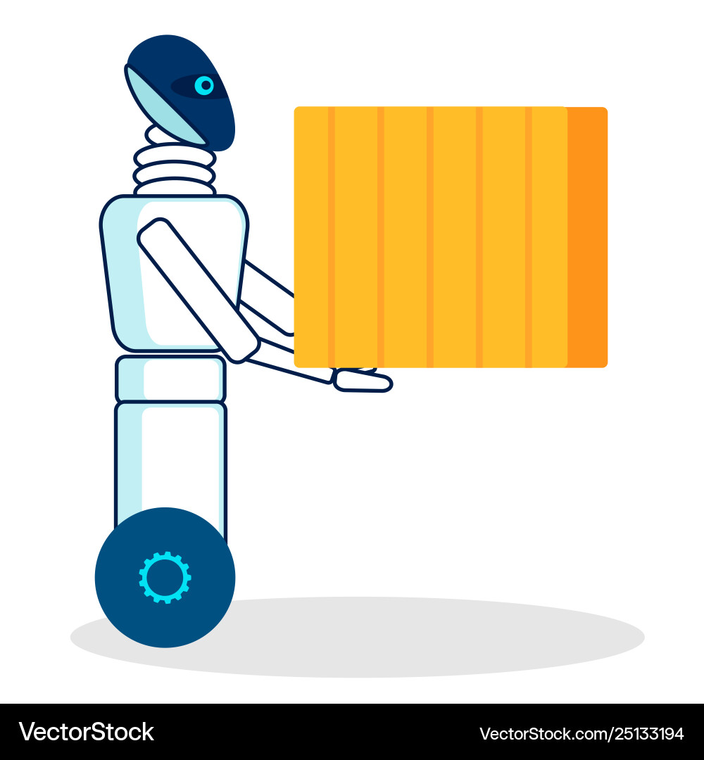 Automated loading machine flat Automated loading machine flat vector image