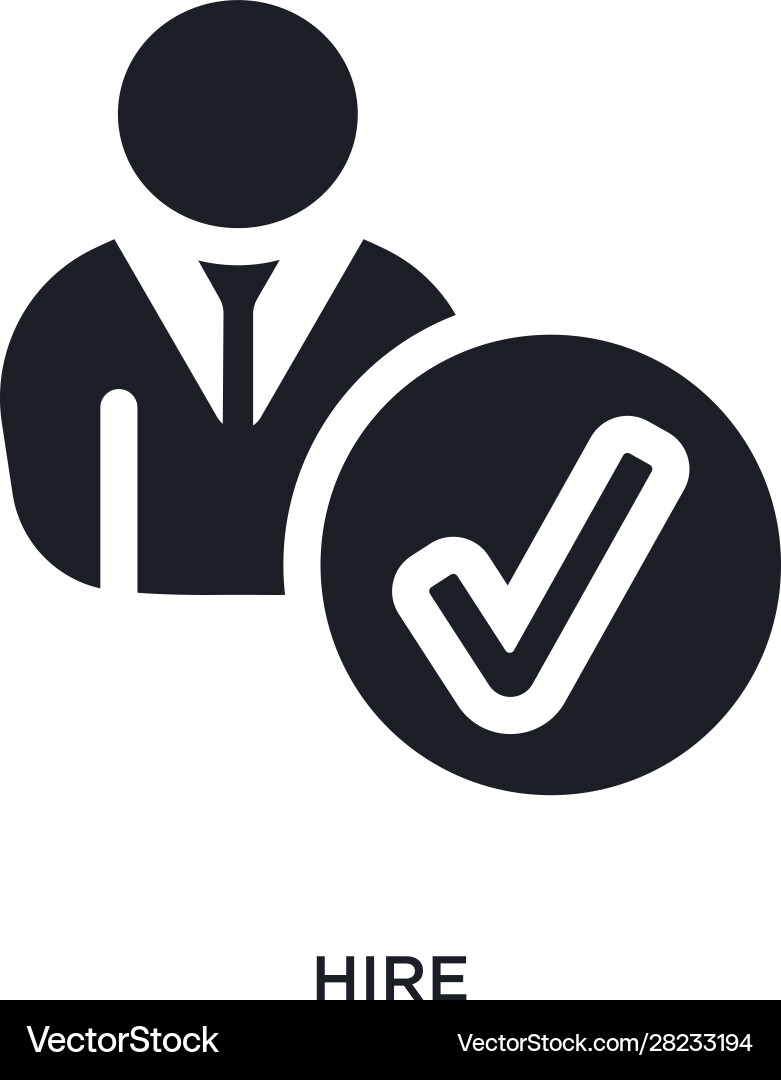 Black hire isolated icon simple element from Vector Image