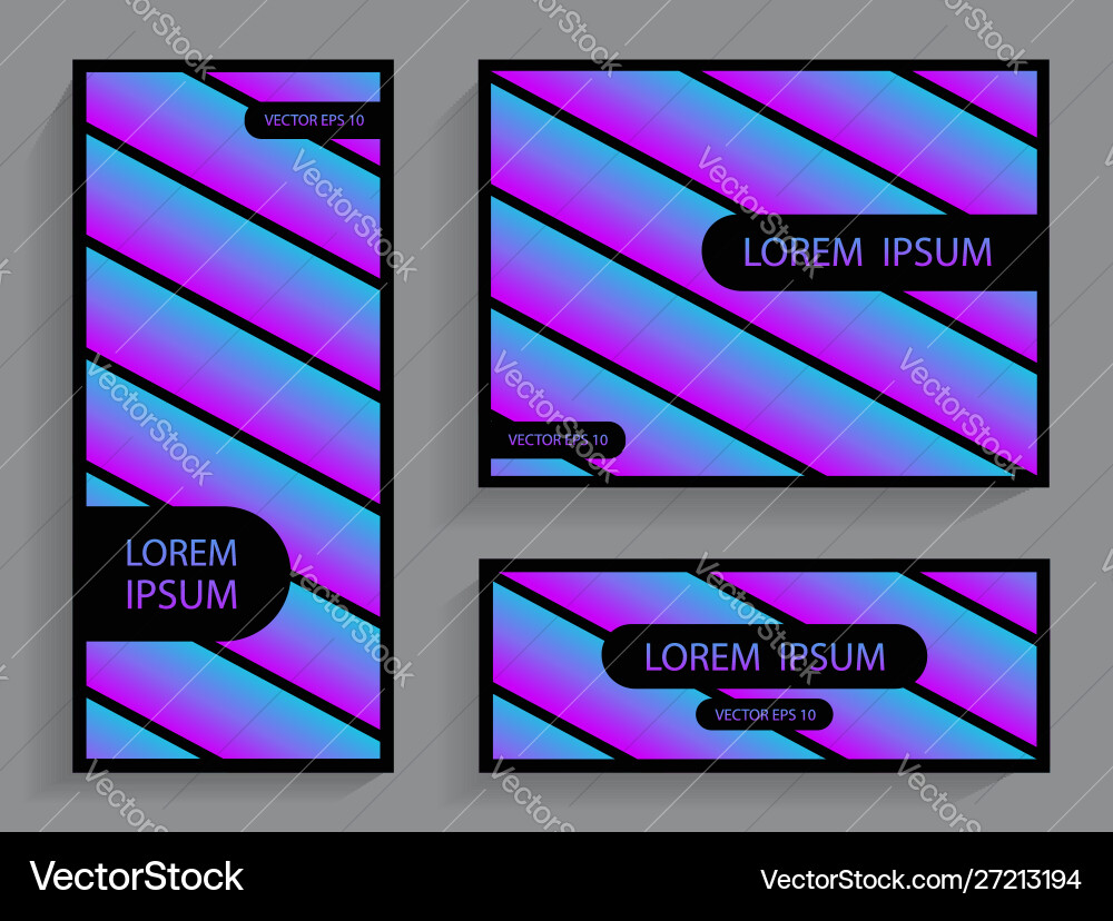 Brochures with gradient lines Brochures with gradient lines vector image