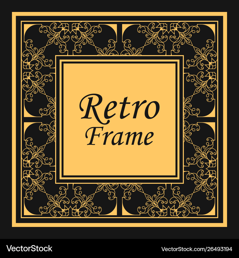 Classic square frame with ornate elements Vector Image
