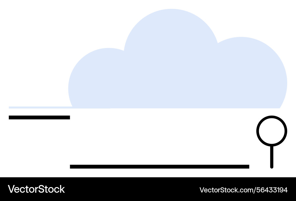 Cloud with minimal search bar concept in linear Cloud with minimal search bar concept in linear vector image