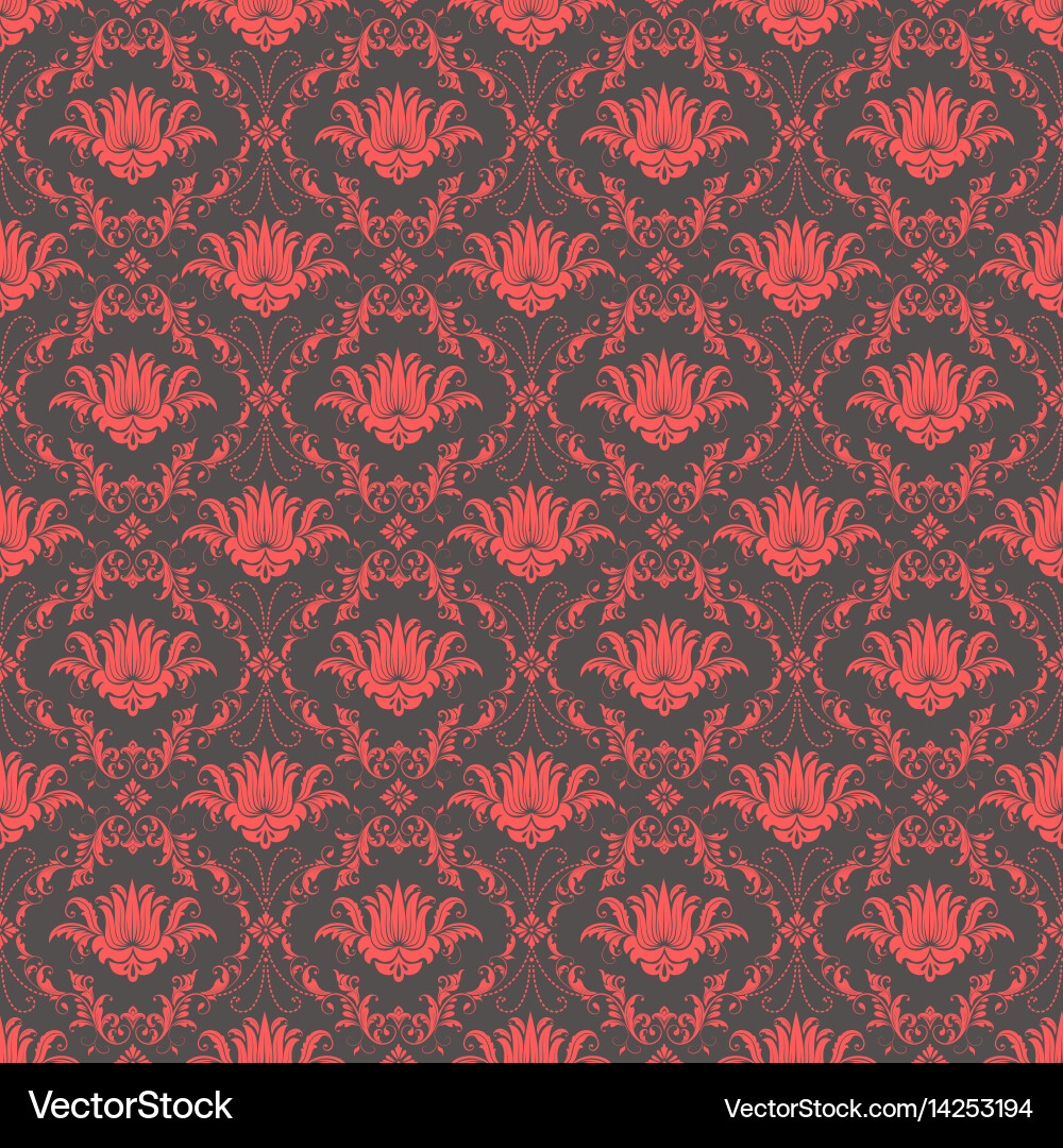 Damask seamless pattern background vector image