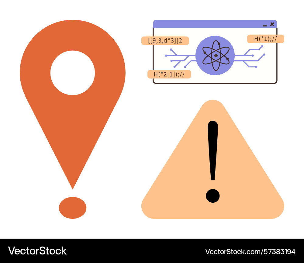 Data alert and location tracking in science vector image