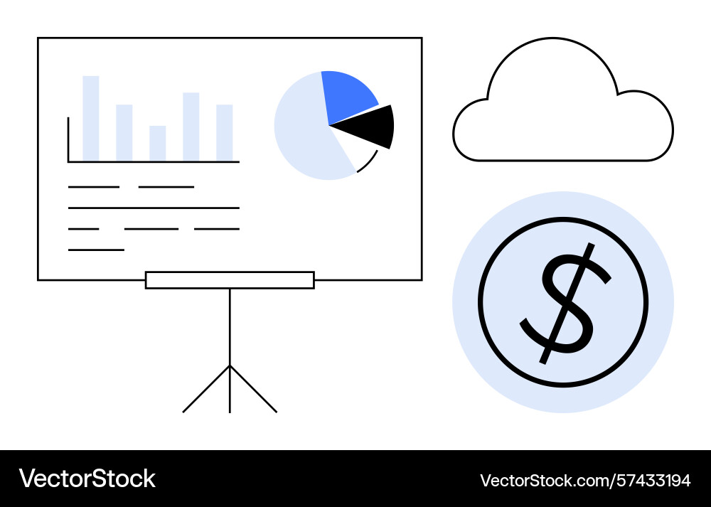 Data presentation with financial chart cloud Vector Image