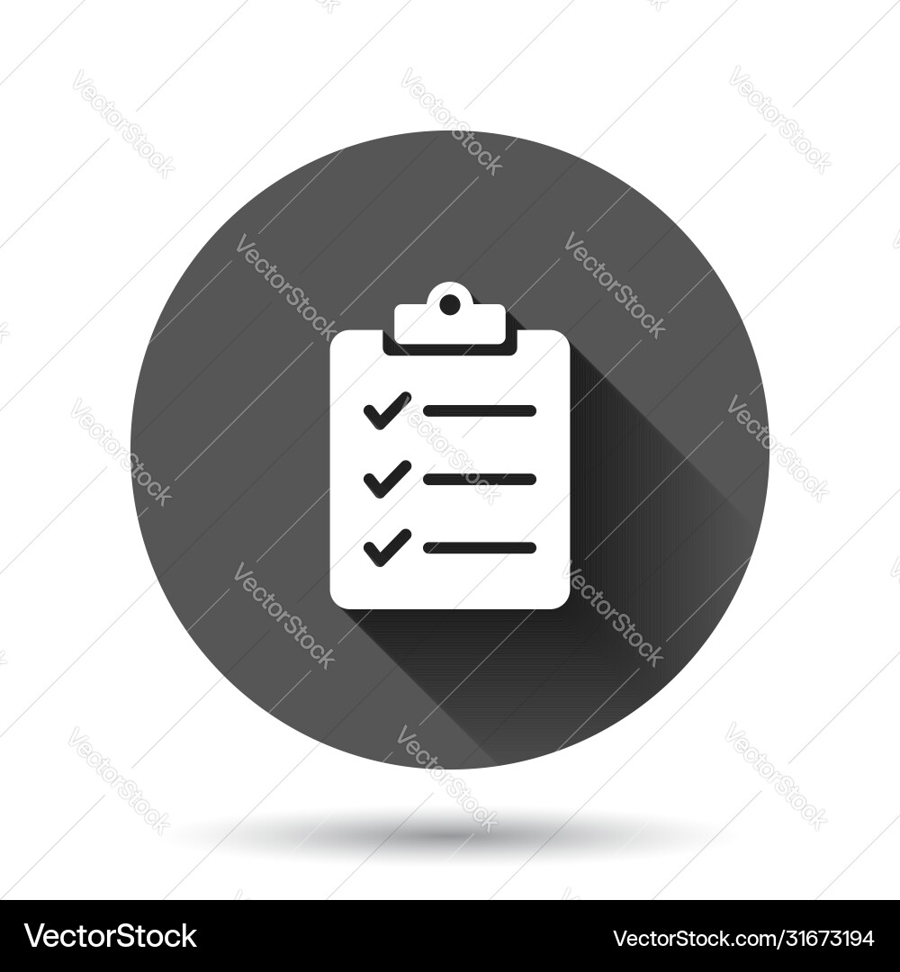 Document checklist icon in flat style report Document checklist icon in flat style report vector image