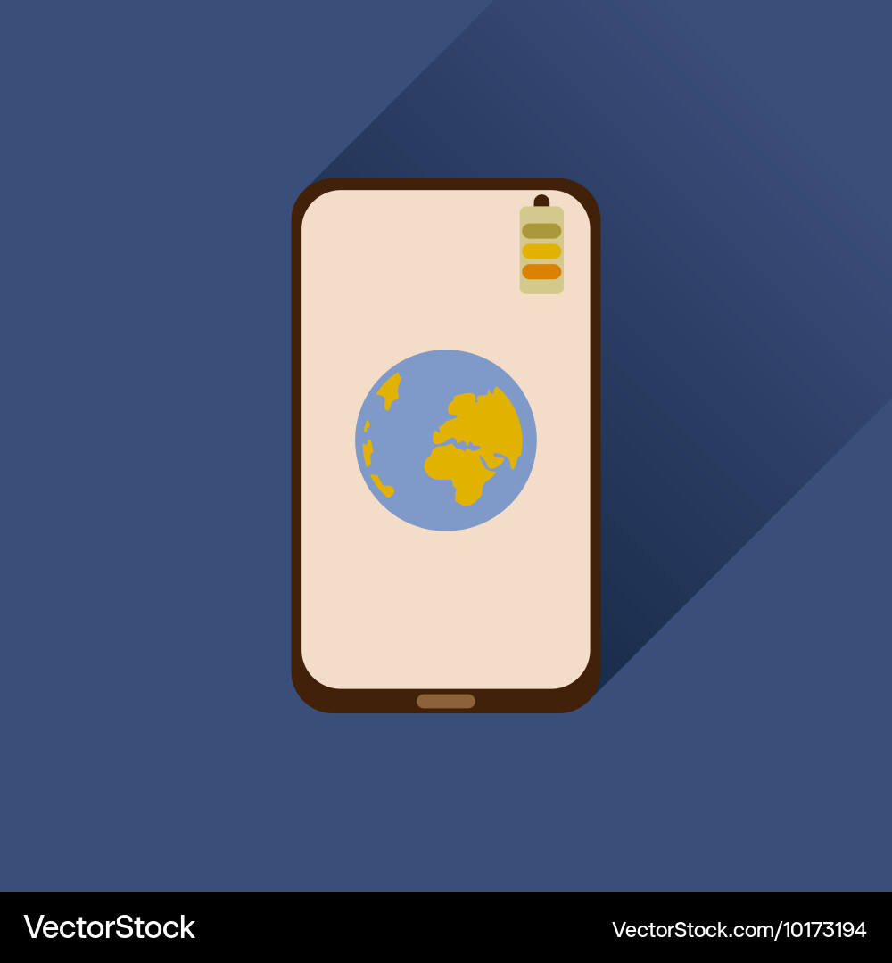 Flat web icon with long shadow mobile internet vector image