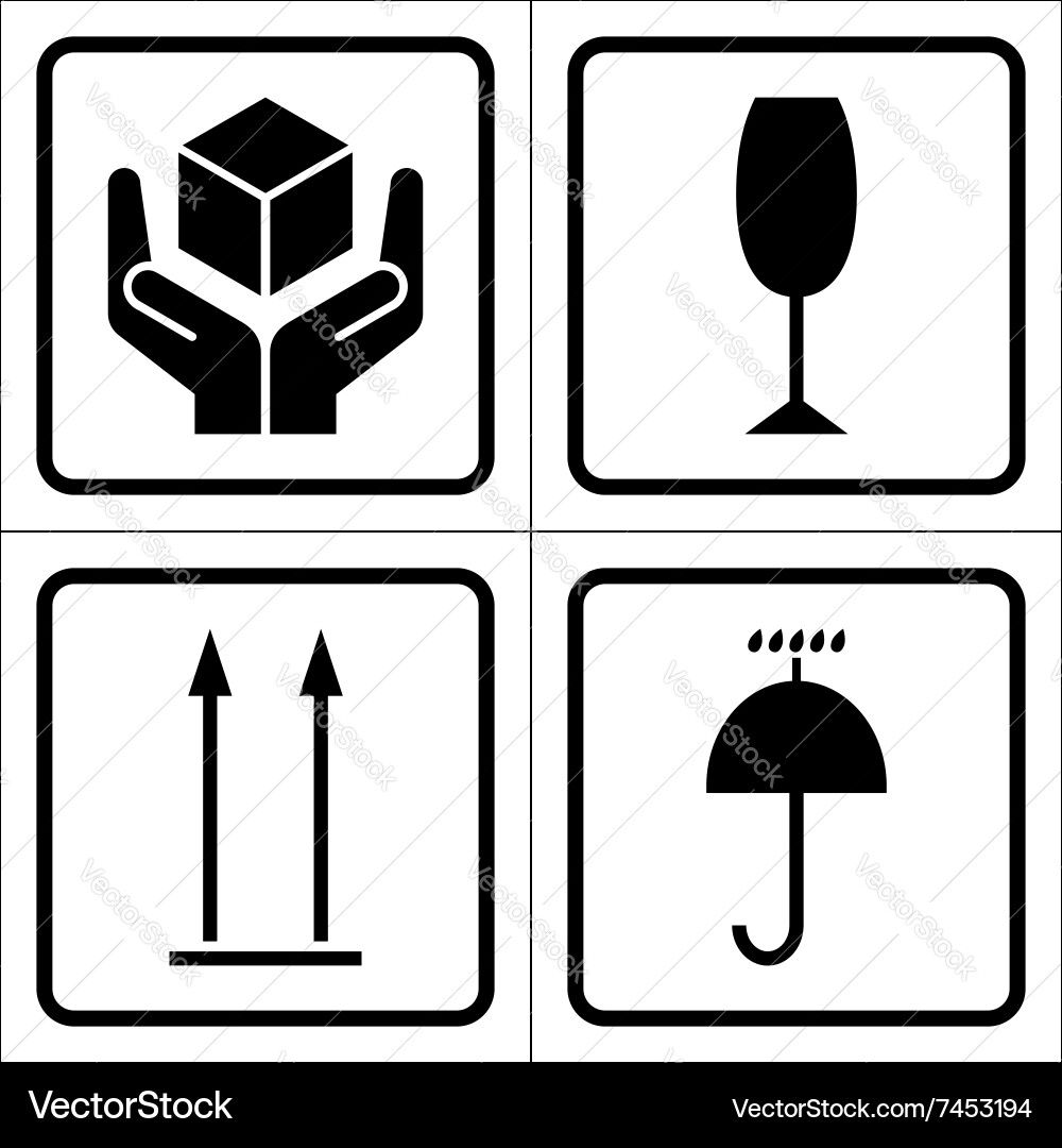 Fragile Handling Icons Vector Image