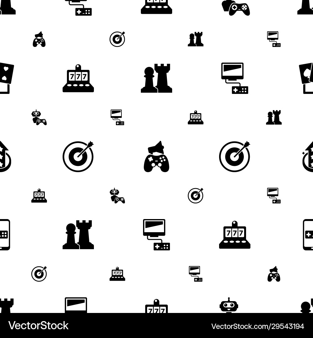 Game icons pattern seamless included editable Vector Image