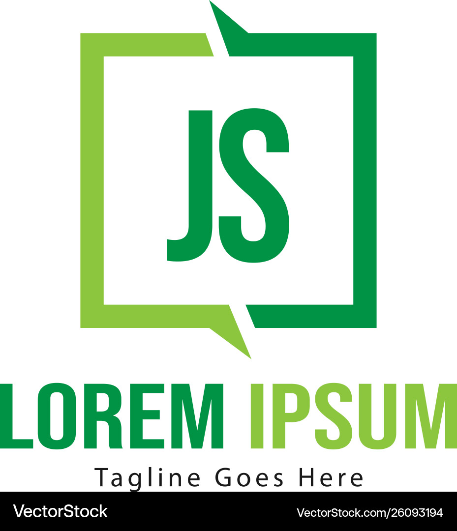 Initial js logo template with modern frame Initial js logo template with modern frame Vector Image
