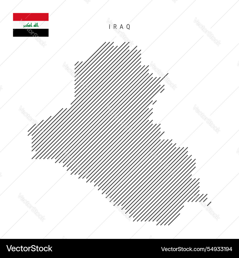 Iraq map from pattern of black slanted parallel Iraq map from pattern of black slanted parallel vector image