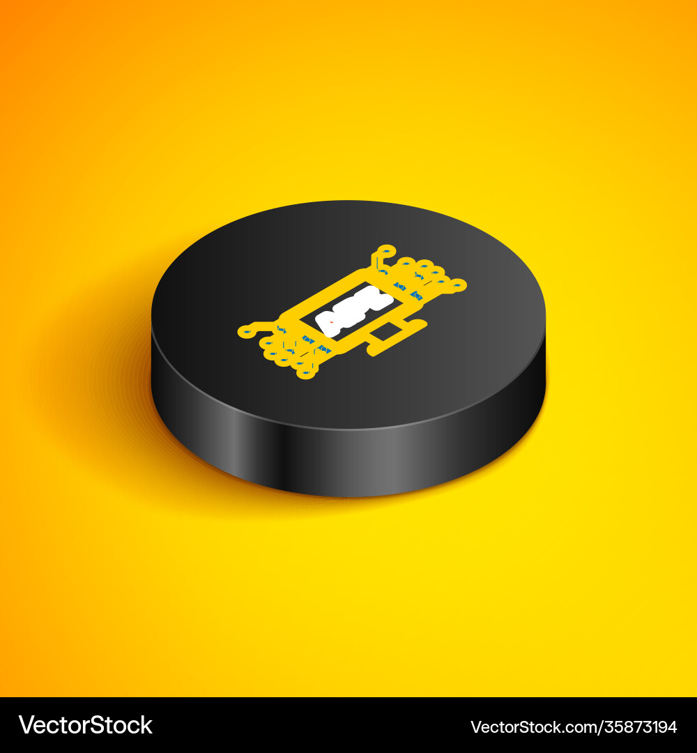 Isometric line computer api interface icon vector image