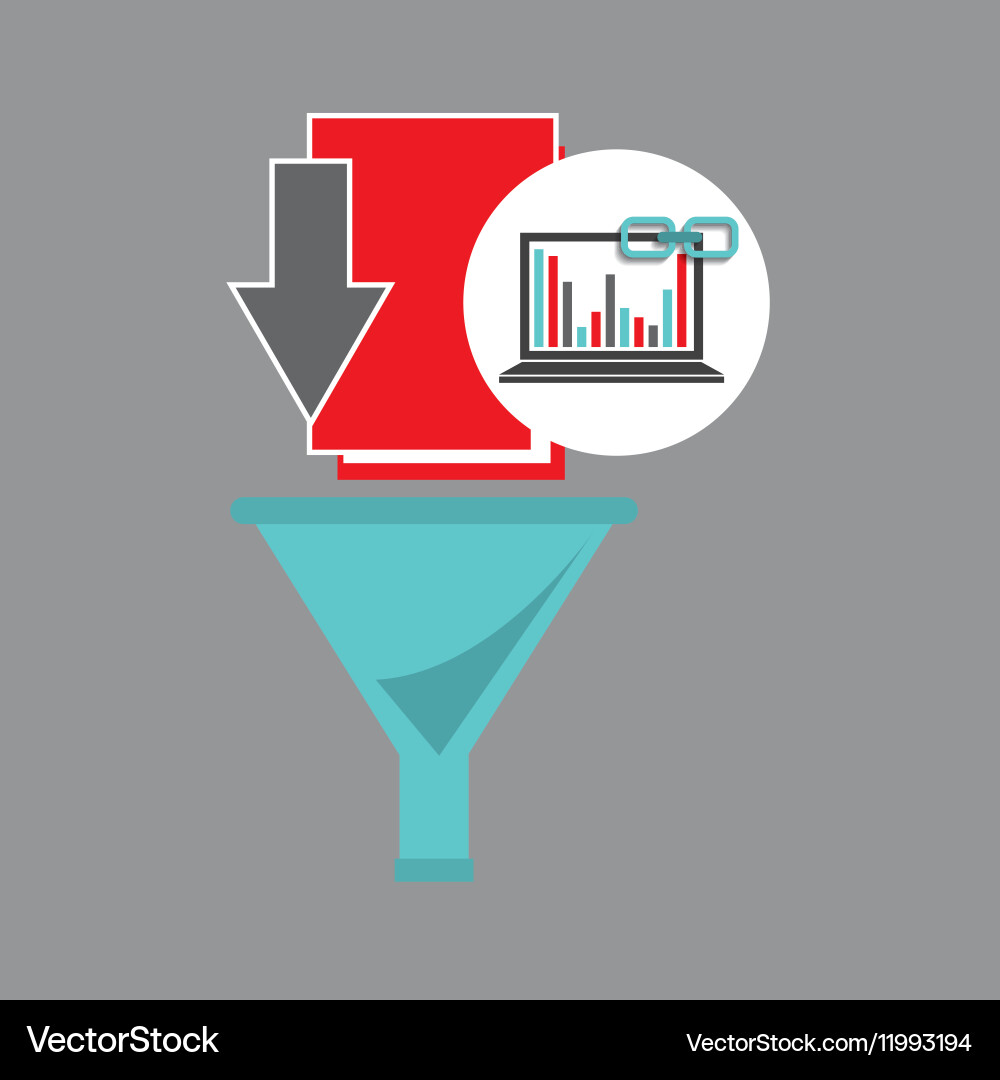 Laptop graphs analysis file link web Vector Image