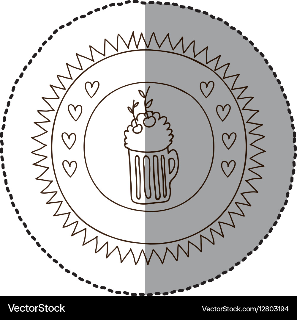 Monochrome circular frame with middle shadow vector image
