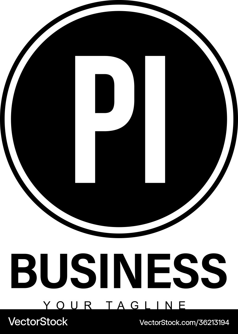 Pi initial a logo design with abstract style Pi initial a logo design with abstract style Vector Image